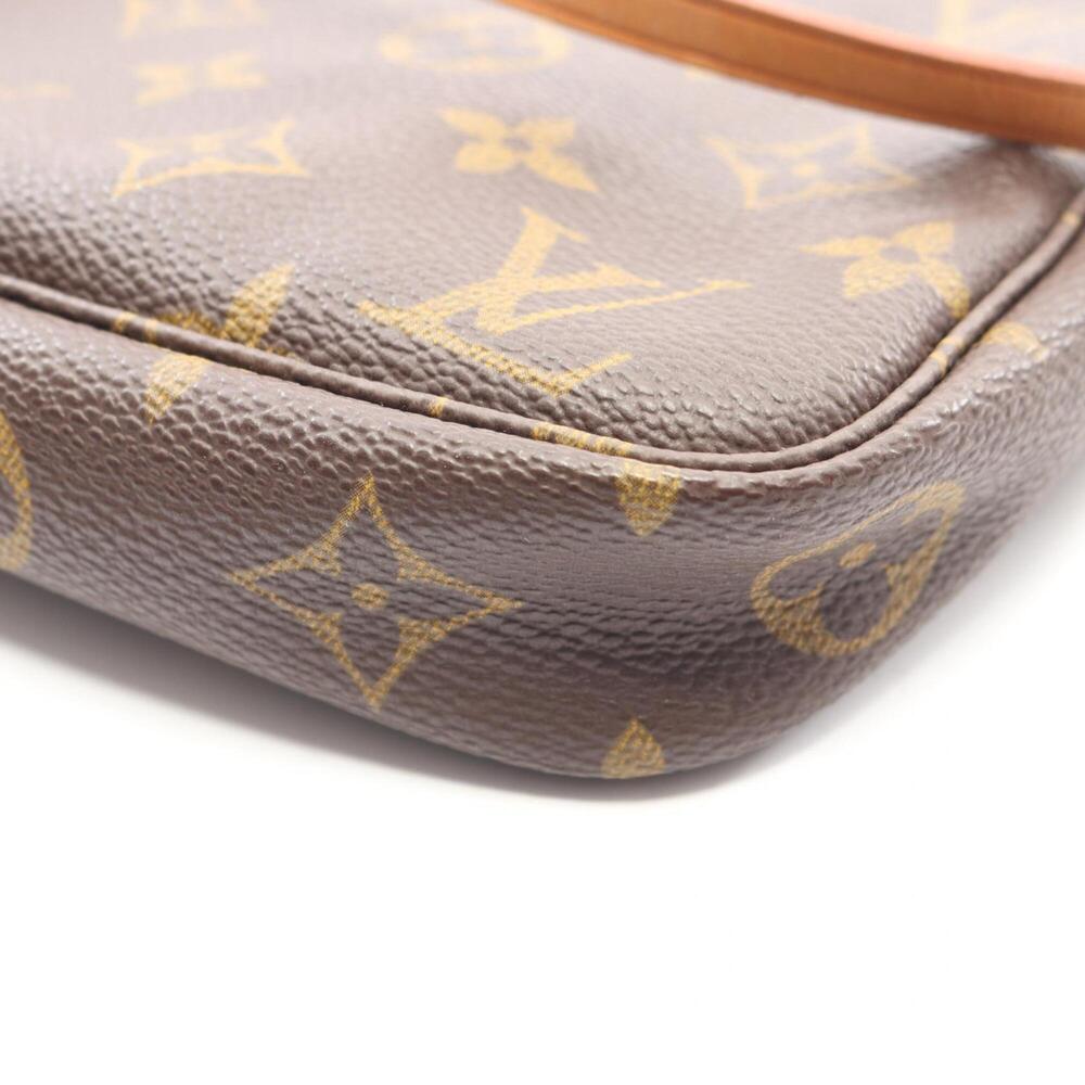 LOUIS VUITTON Authentic Brown Monogram Leather Pochette Bag - Picture 8 of 11